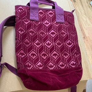 Adidas Maroon Geometric Backpack